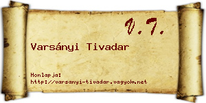 Varsányi Tivadar névjegykártya